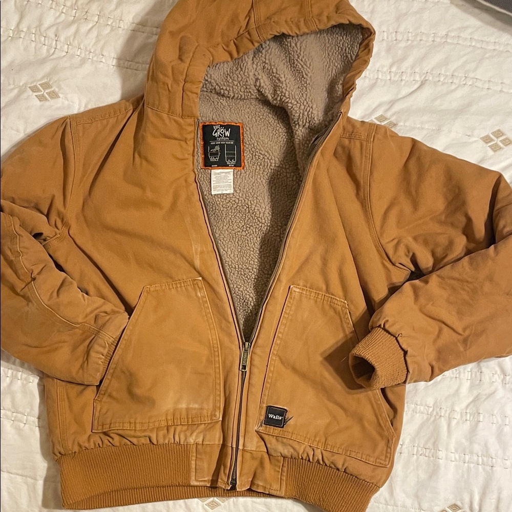 Walls Youth XL Tan Hooded Performance Jacket
